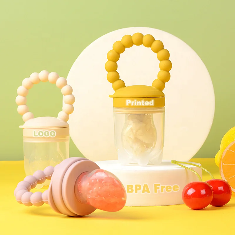 Custom Colorful Bpa Free Baby Silicone Feeding Pacifier Eco-friendly Silicon Fruit Nipple Baby Fresh Fruit Food Pacifier