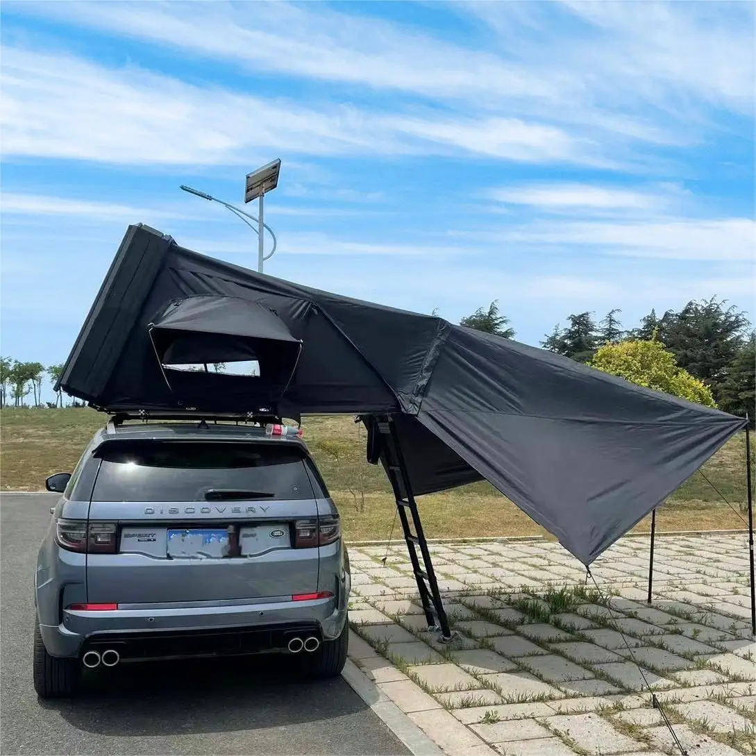 4 Person Aluminum Clamshell Hard Shell Roof Top Tent Car Hardshell Rooftop Tent RTT For 4x4 Offroad Camping