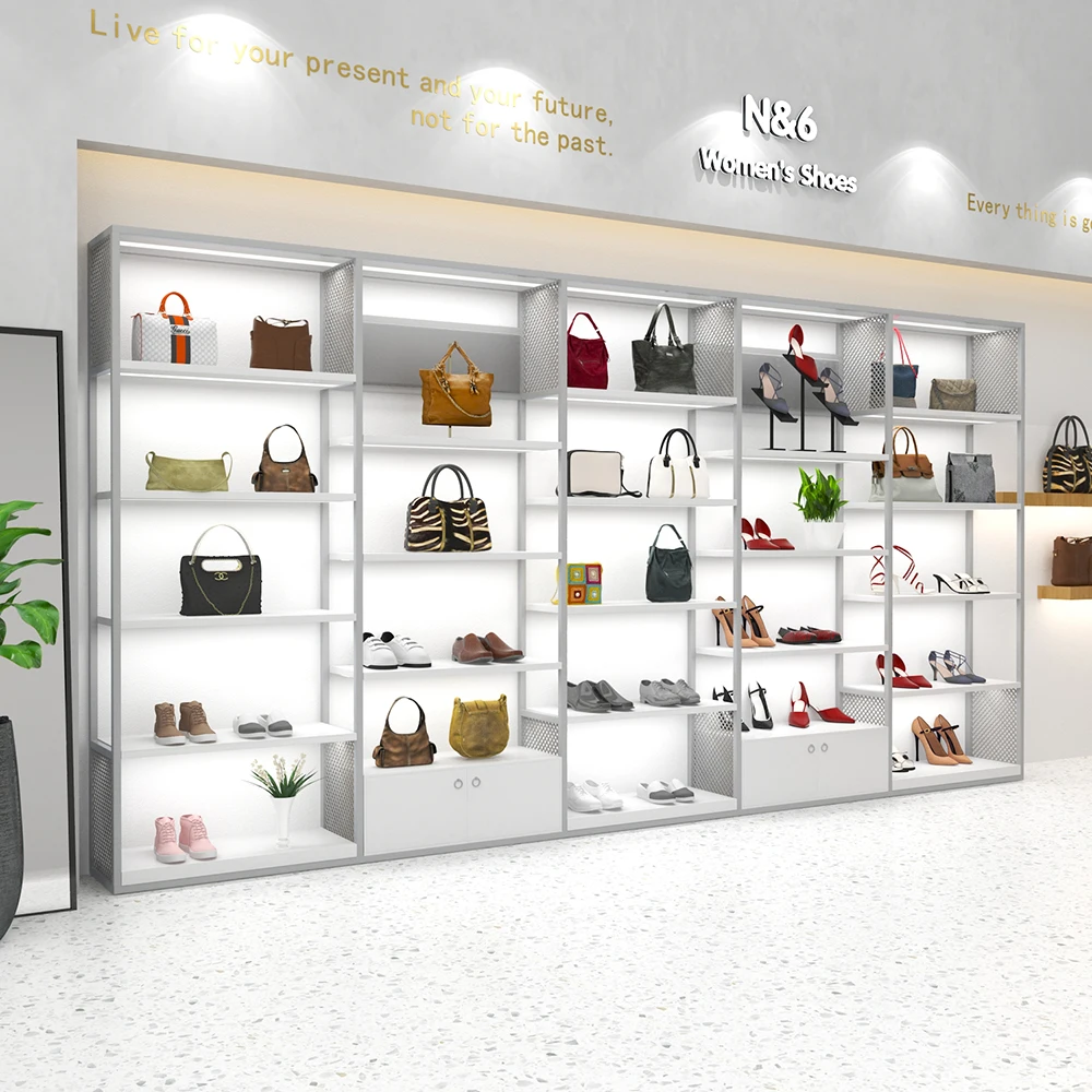 wooden supermarket shopping sunglasses cosmetic display shelf shoe store zipper bag handbags display storage holder racks stand