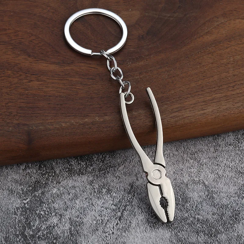 Wholesale Wrench Key Chain Practical Metal Hammer Pliers Blank Metal Custom Square Sublimation Zinc Alloy Keychain