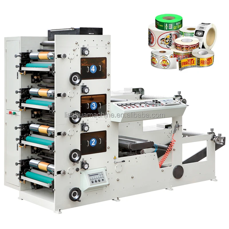 HJRY-320 Paper Cup Labels Printing Machine 4 Color Flexo Label Printer