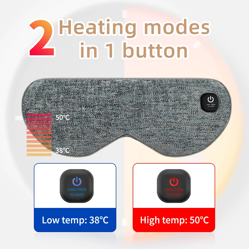 Electric Rechargeable Cordless Heated Eye Mask Portable Graphene Heating Technology Battery Powered Eye Mask