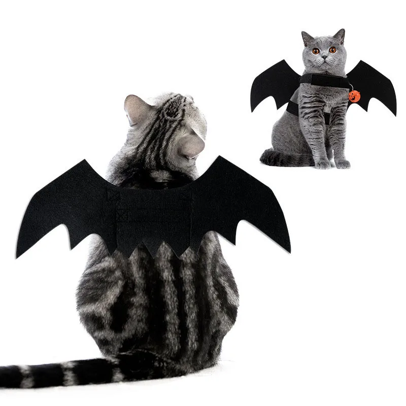 wholesale 3 colors Cats costumes Halloween dogs costumes Pets clothes bat wings Bell shaped festival transformation clothes