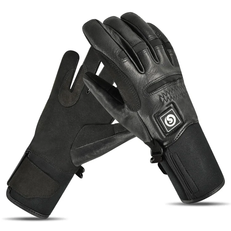 Savior Electric Waterproof Touchscreen Outdoor Snow Cold Weather Horse Riding Heated Leather Gloves