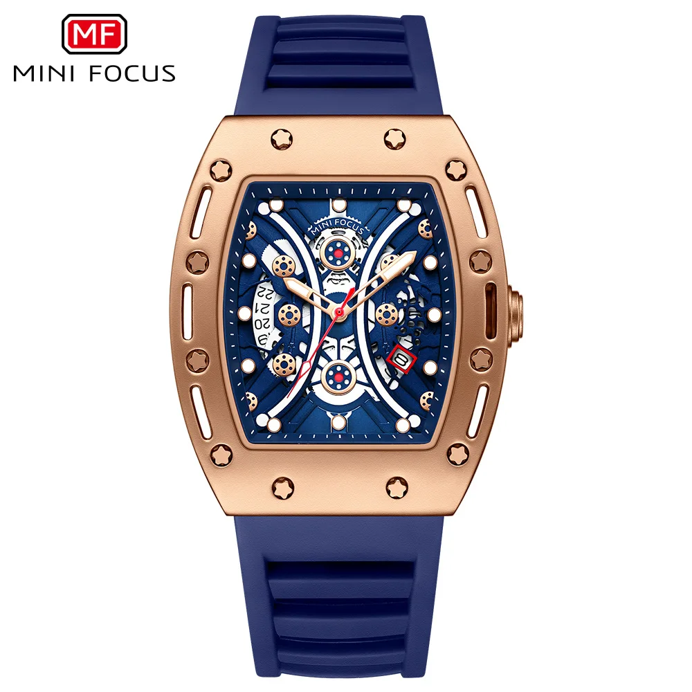 MINI FOCUS 0420 Quartz Watch Men Watches Top Brand Luxury Quartz Wristwatch Waterproof Silicone Sports Clock Relogio Masculino