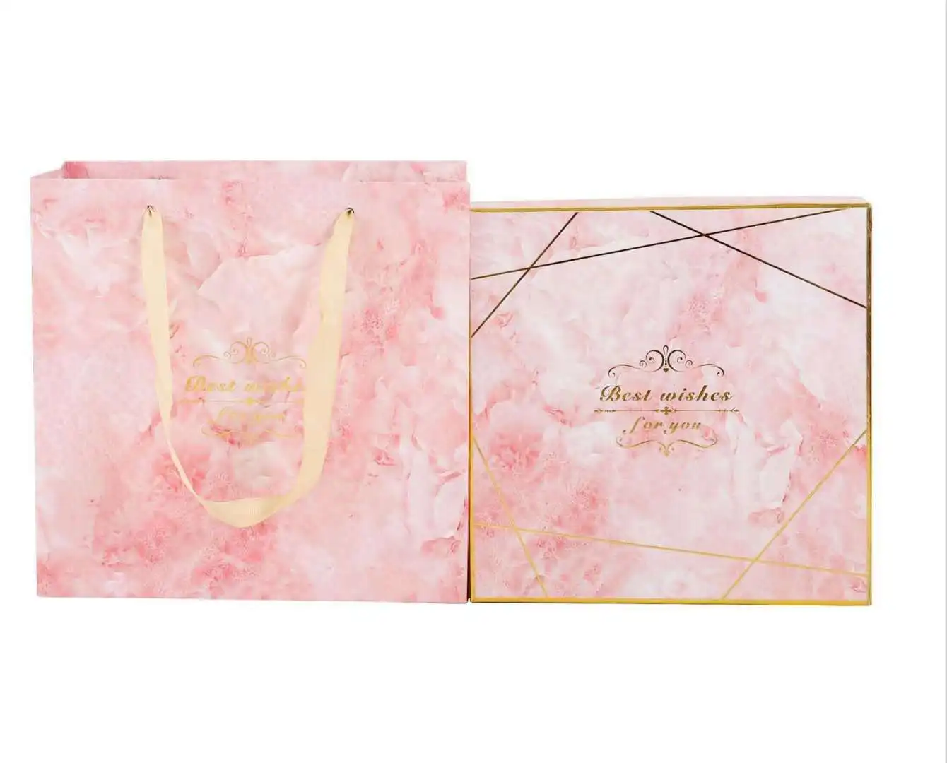 Hand Gift Box Packaging Box Pattern Gift Square Box Empty Marble 15-25 Days Disposable Gift Ins Style Large Exquisite Birthday