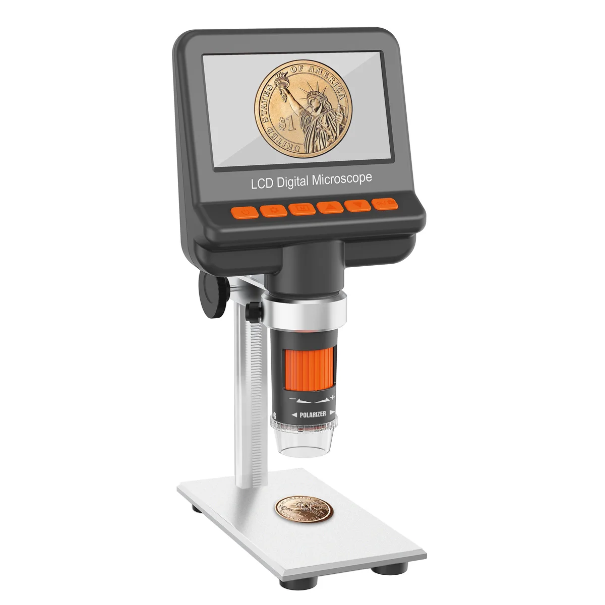 DM042 Polarizering HD Output 12MP 1200x Magnification LCD Microscope