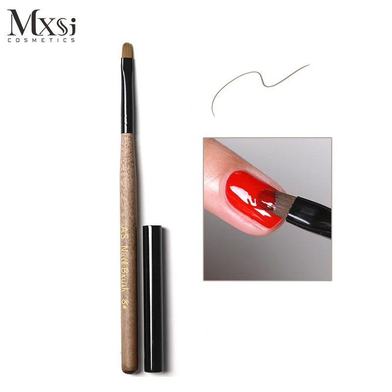 AS 9 PCS Wooden UV Gel Nail Art Design Set Dotting Liner Painting Drawing Polish Brush Pen Tools 3D Tips DIY Nail Gel Brush Set