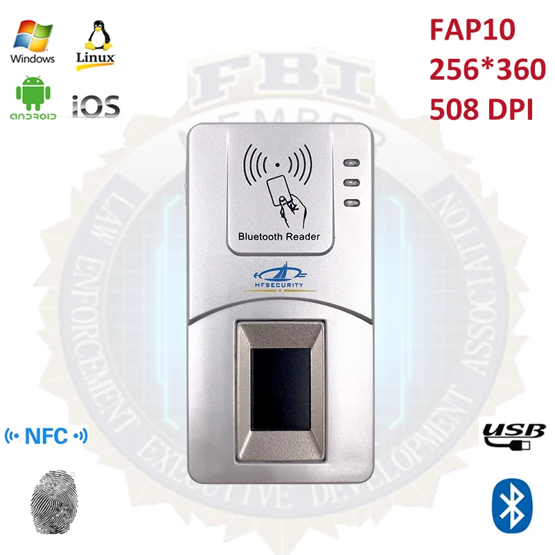 HFSecurity HF7000 NFC FAP10 FBI certificated Fingerprint Scanner With Free SDK For School Time Attendance
