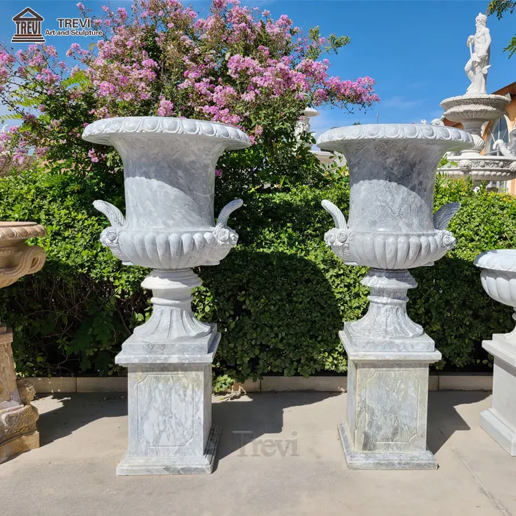 Creative Big Indoor Outdoor Large Decoration Real Natural Lava Cast Stone Beauty Flower Pots