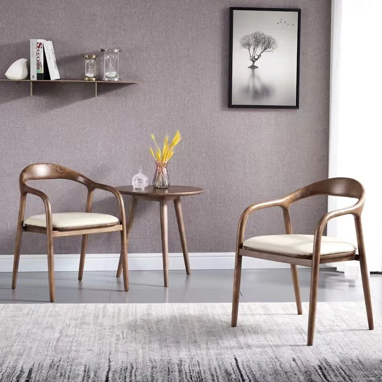 Foshan Italy Modern Dining Room Chairs vintage Solid Wooden Hotel Armchair Fabric Wishbone Chair with single seater dinig chair