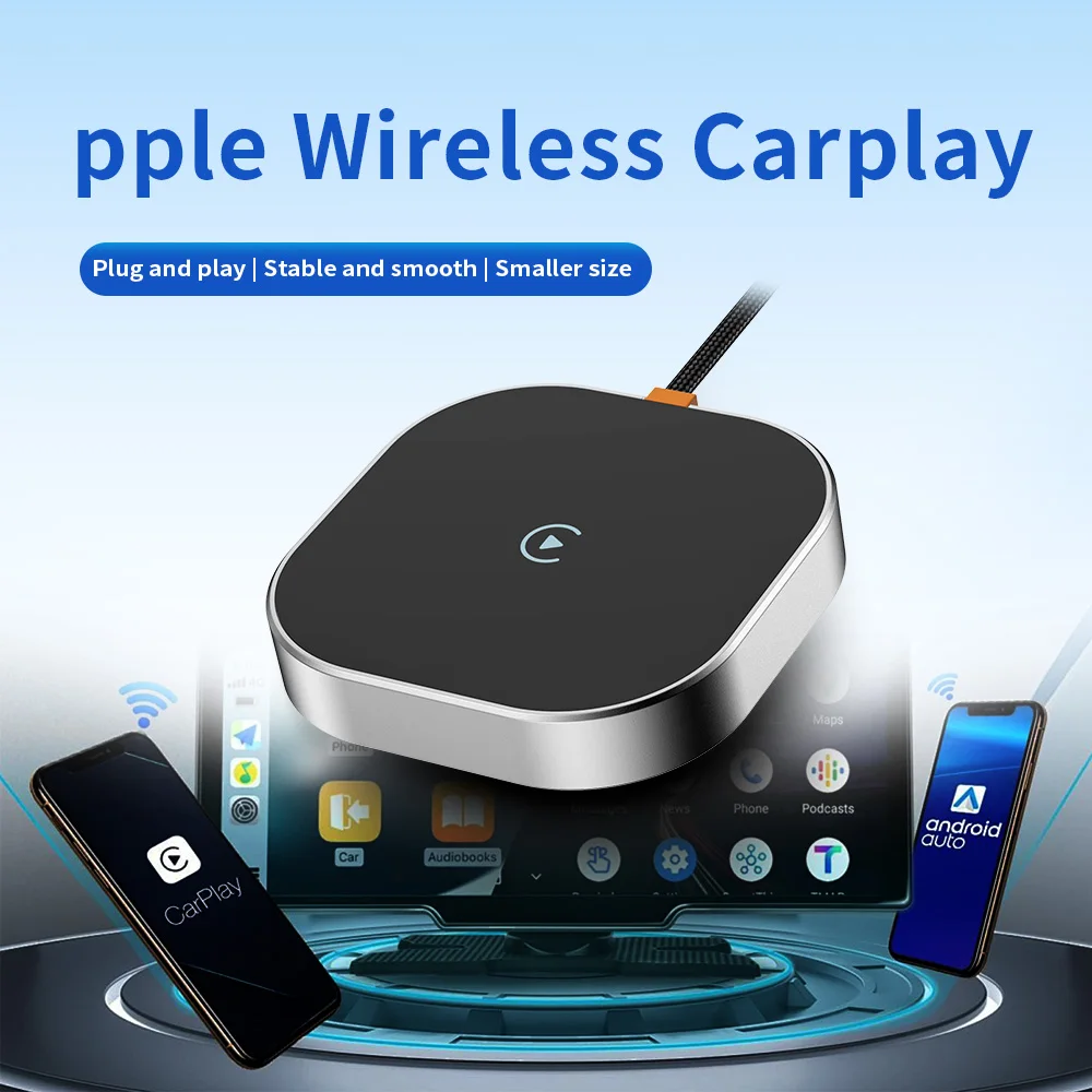 Wireless CarPlay Adapter Dongle USB Wireless Carplay Android Auto Adapter 2 in 1 Mini Box Plug&Play Wireless Dongle