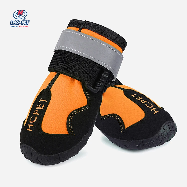 Dog Snow Boots Dog Waterproof Shoes Reflective Stripes Nylon Pet Shoes Anti-Slip Sole Dog Waterproof Shoes