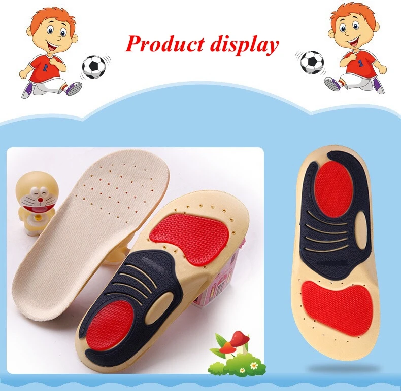 Kids Orthotic Arch Support Insoles Breathable Running Shoe Pad Soy Fiber Feet Care Inserts Pad Adjustable Orthotic Insoles