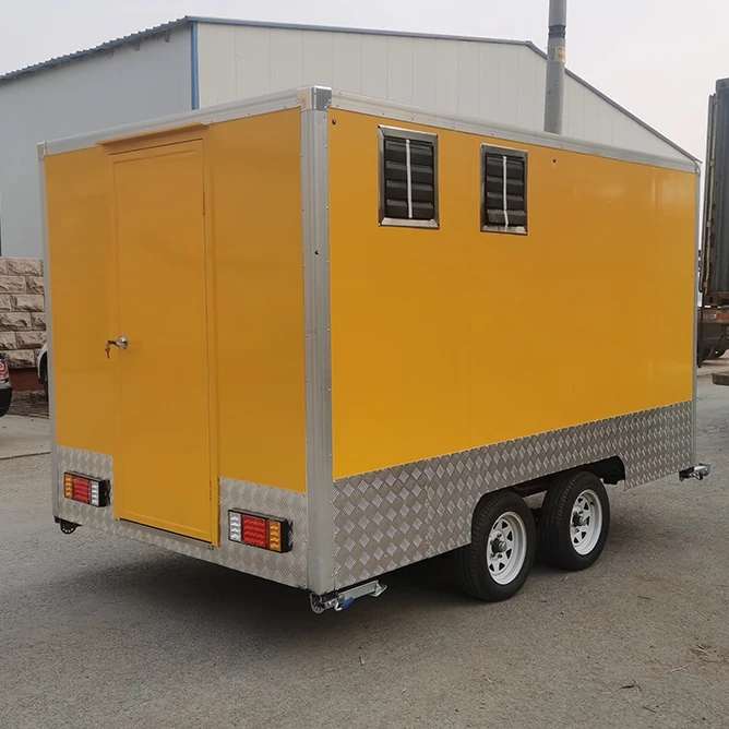 Hot Sell Factory Price Box Square Food Trailer Van Fast Food Shaved Ice Trailer for Sale