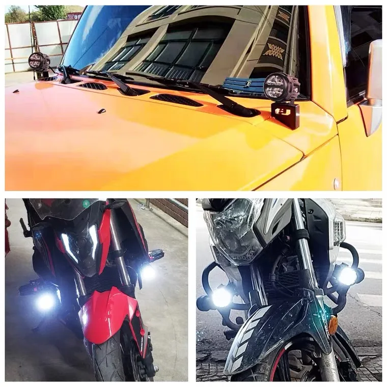 1PC Round  LED Work Light Spot Lamp Offroad Truck Tractor Boat SUV UTE 12/24V 9000LM 6000K Driving Lamp Car Accessories