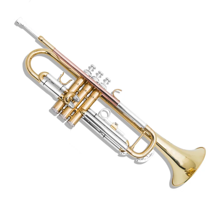 Aiersi Brand Yellow Brass Trumpet Musical Instruments Gold Lacquer  Body