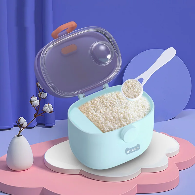 Bachoo Customize Baby Formula Dispenser Travel Double Layer Portable Strap Convenient to Clean Milk Powder Box for Kid