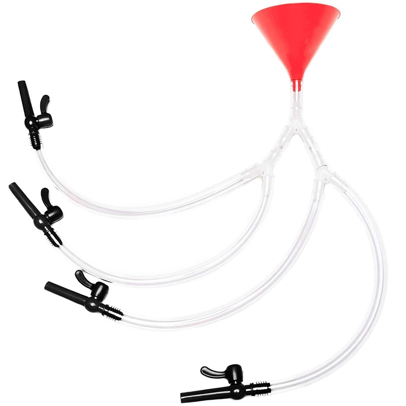 Высококачественная четырехшланговая Воронка для пива с клапаном для питьевых игр