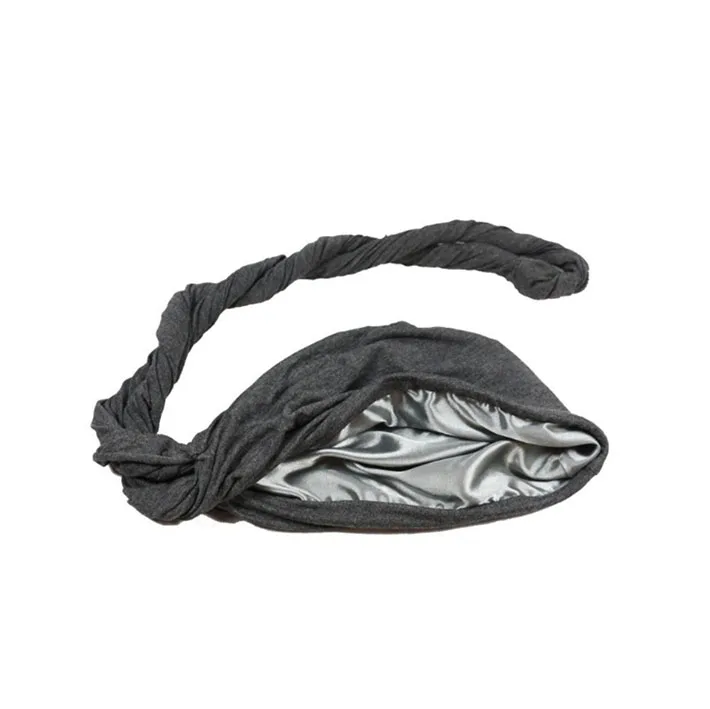 Fashion High Elastic Satin Lined Stretch Mens Head Wraps Scarf Tie For Hair