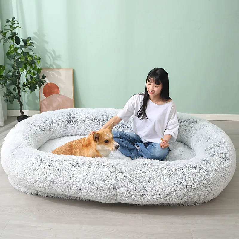 Orthopedic human size pet dog bed plush wholesale custom giant xxl big waterproof memory foam luxury large pet dog bed for dogs
