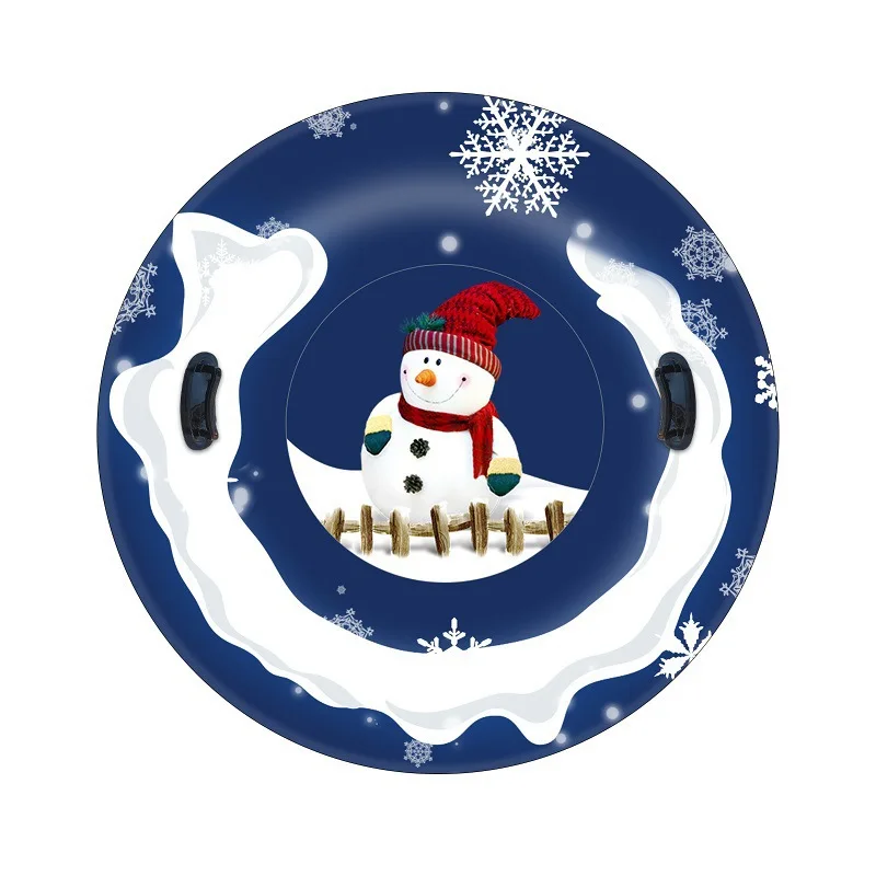 PVC inflatable christmas ski ring sled with handle outdoor cold-resistant snowboard cartoon drag snow