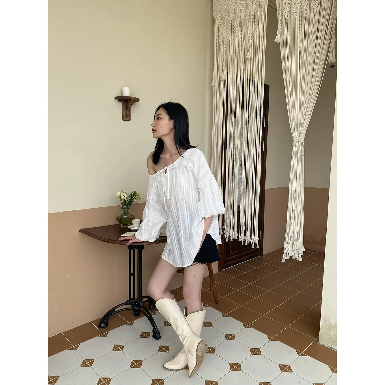 SOUL ECO Embroidery Blouse Women Vintage Lady Casual Short Long Sleeve Shirt Blouse for Women