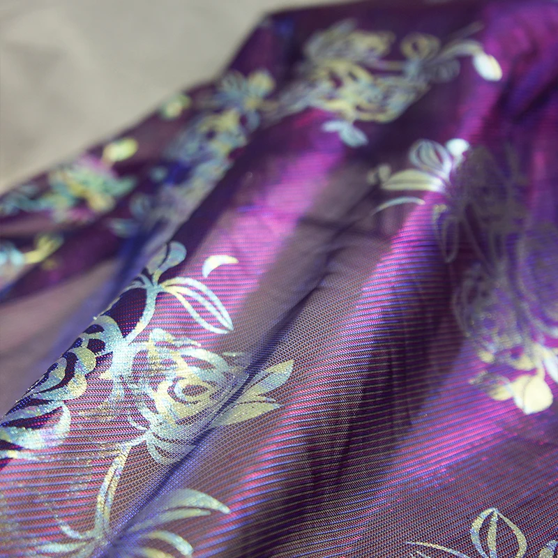 purple blue iridescent moonlight tulle with holographic floral foil