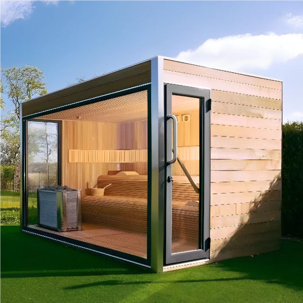 4 Persons Outdoor Garden Corner Steam Electric Heating Furnace Sauna Room