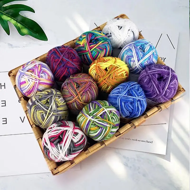 HENGYI New Fashion 5ply 50g Crochet Acrylic Knitting Yarn Soft Feeling Spun Yarn Hand Knitting Scarf Sweater Dyed Sewing Weaving