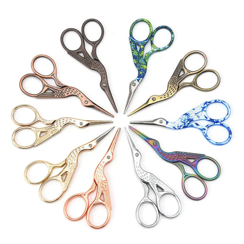 Other Top Sell Thread Cross - Stitch Crane Shaped Hair Scissors Professional Tailoring