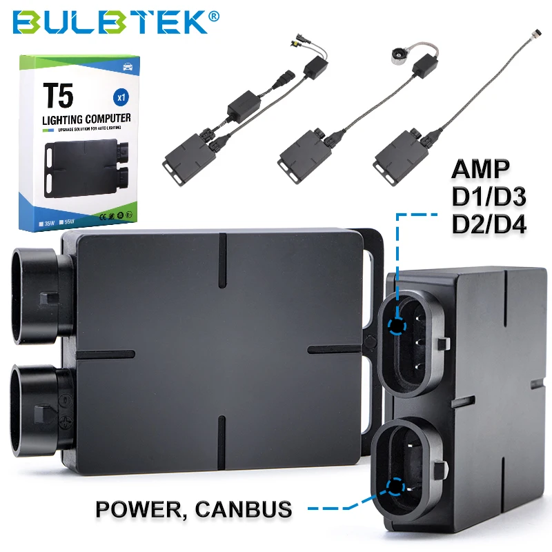 BULBTEK function hid canbus slim ballast 35w xenon kit fast start hid headlight t5 d1 d3