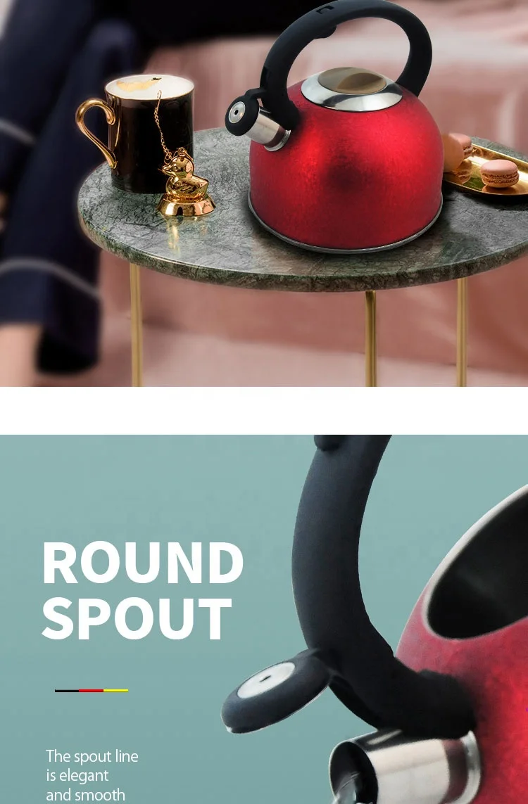 Water Kettle for Kitchen Stove Top Useful Housewares Whistling Stainless Steel Kettle Red/Champagne/Black color to choose