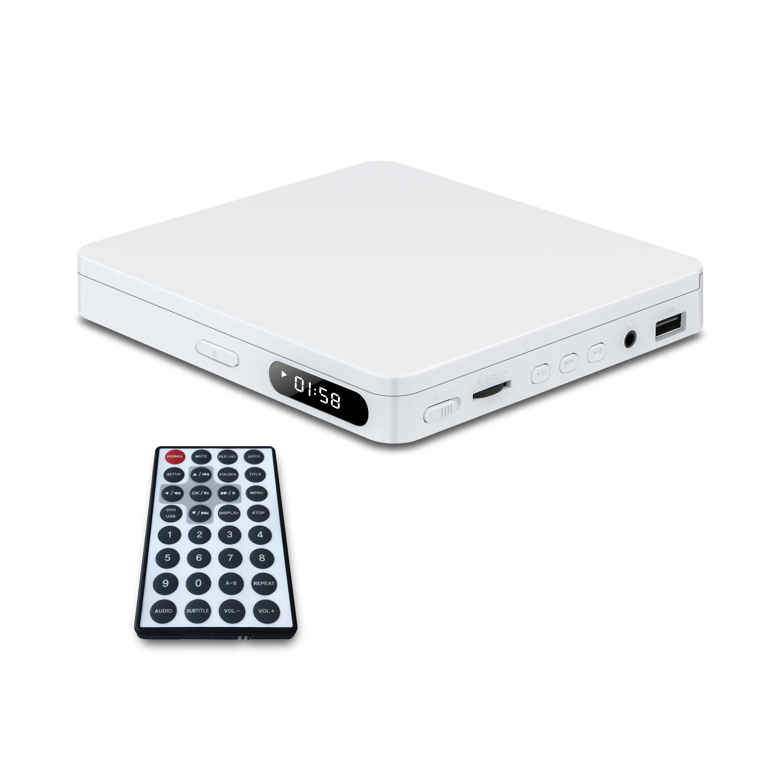 Mini DVD Player for TV, 1080P, HD/AV/USB Output, Supports All Region Discs