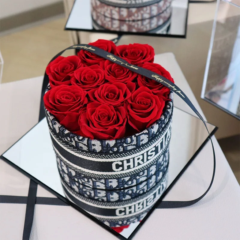Infinity Rose Box Custom Flower box Eternal Forever Rose Everlasting Roses Real Touch Flowers Preserved Flowers For Valentines