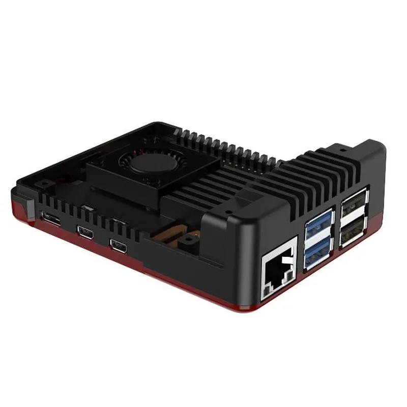 Raspberry Pi 5 корпус из алюминиевого сплава радиатора с PWM турбины регулирования скорости вентилятора охлаждения