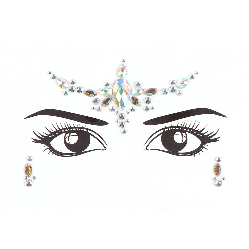 Luminous Stickers Crystal Gem Glow On The Dark Body Face Eyebrow Forehead Jewels For Party Festival Body Art Tattoo Sticker