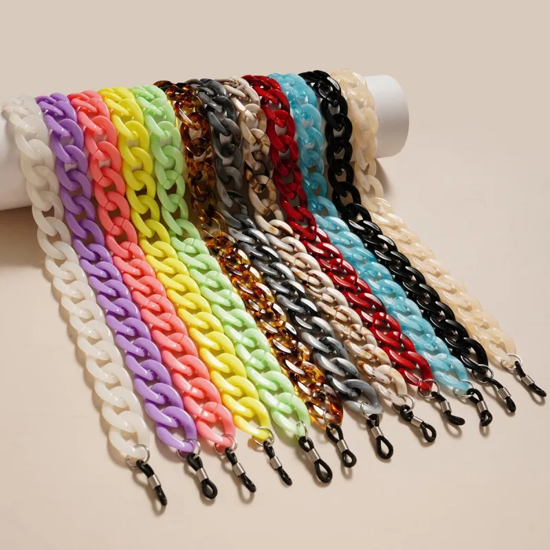 2025 Steel Antique Vintage Silver Chains Acrylic Sunglasses Chain 3 Colors Neck  Largands Glasses Chain Eyeglasses Strap