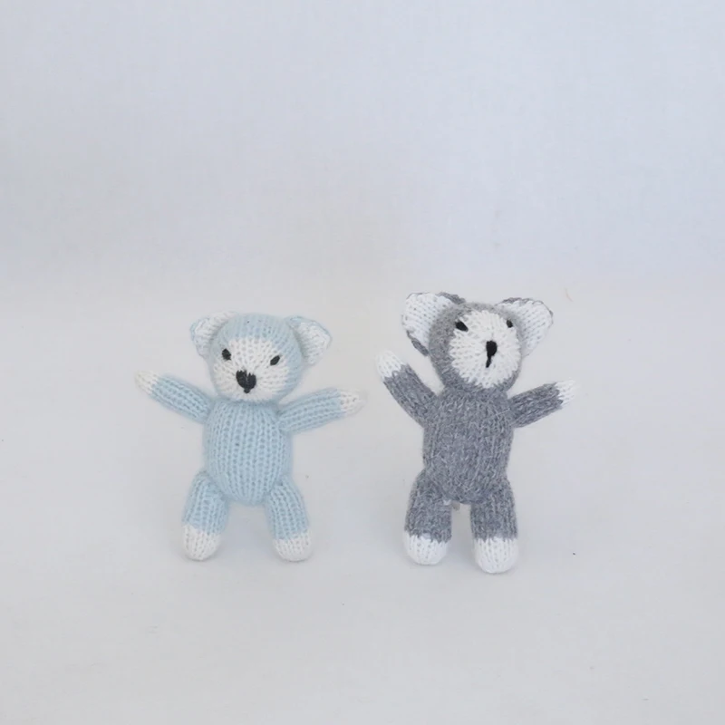 Newborn Handmade Crochet Sheep Toy Photography Props Lamb Knitted Mohair Stuffed Animal Doll Photography Accessories