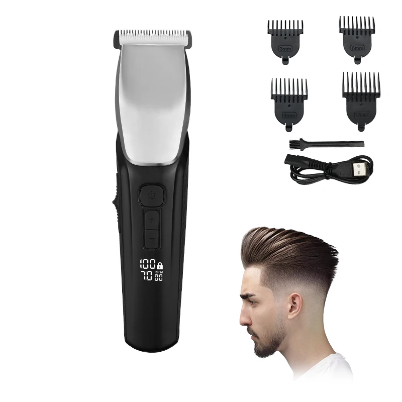 Men Electric Cordless Household Hair Trimmer Baldheaded Haircut Machine Professional Electric Hair Clippers