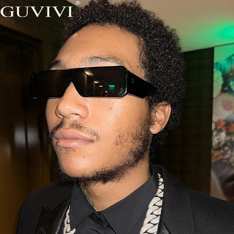 GUVIVI Women Sunglasses Trendy Punk UV400 Shades Eyewear Brand Designer Sun Glasses Steampunk Small Frames Rectangle Sunglasses