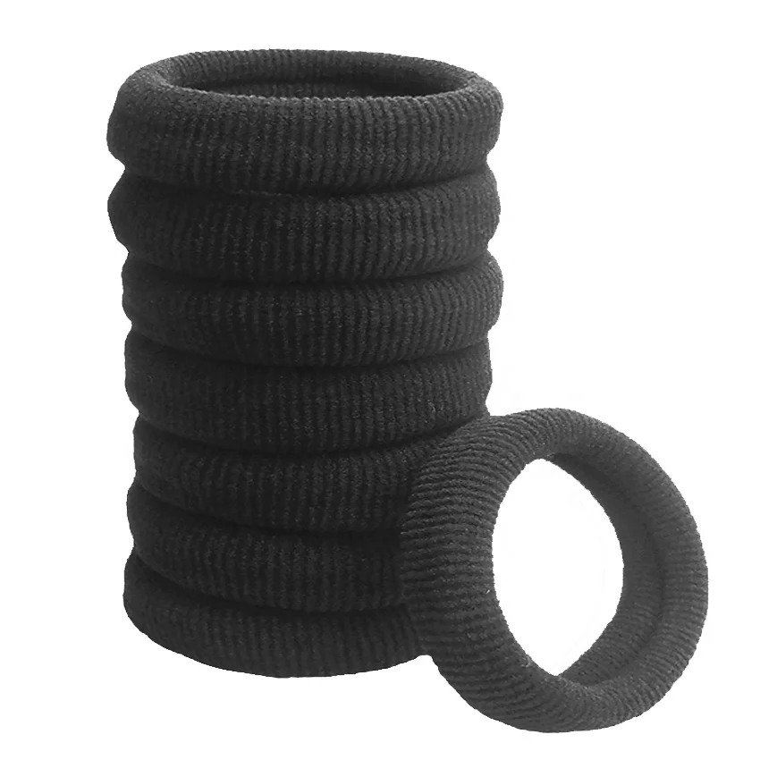 Top Quality Thick Cotton Seamless Ponytail Holders Strong Large Men Hair Ties No Damage Hair Bands For Thick Hair
