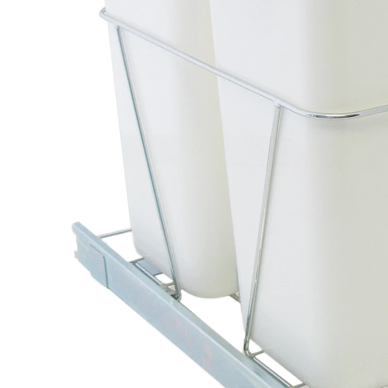 
Modern Sliding Cabinet Double Bins Trash Cans Pull Out Cabinet Trash Bins 