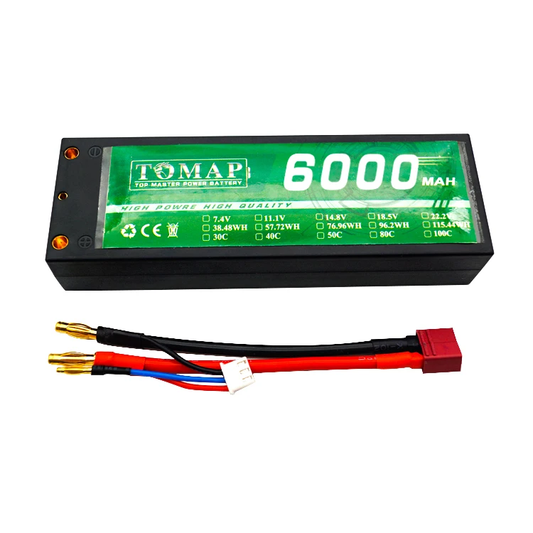 Customization 2S Lipo Battery 7.4V 30C 50C 6000Mah Rc Lipo Battery Hard Case With Deans Plug For Rc Truck Model Car