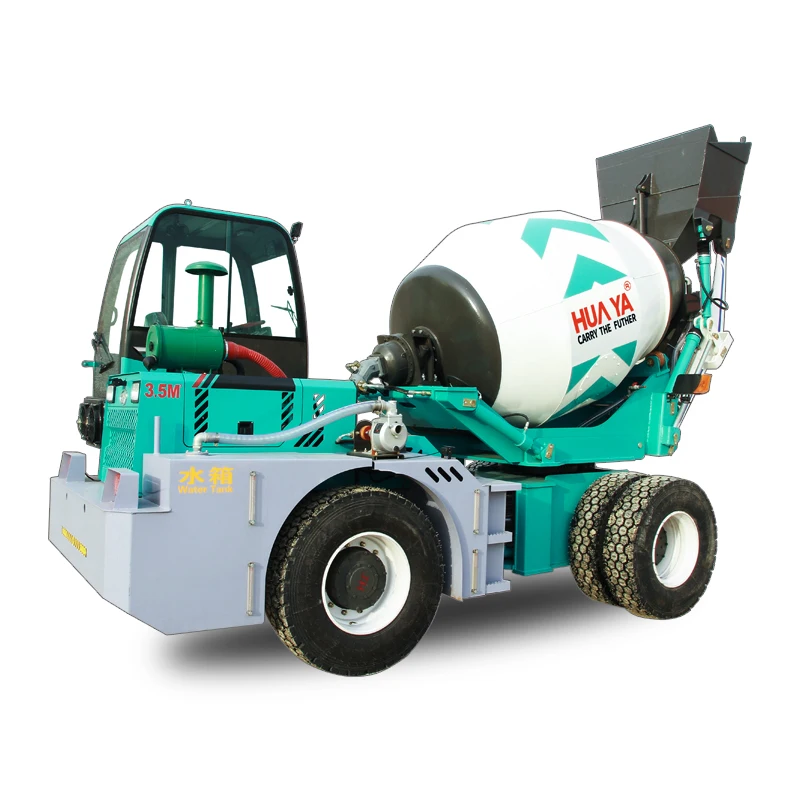 HUAYA 1.5m3 2m3 2.5m3 4m3 5m3 6m3  270 degree rotation self loading concrete mixer truck hydraulic pump concrete mixer with ISO