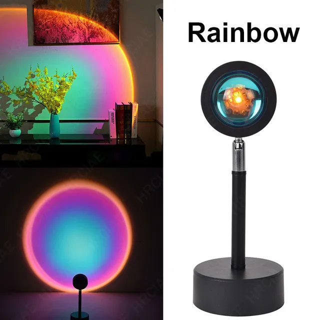 
DATON 2021 Nordic USB projection lamp sunset Romantic halo sunset lamp 180 degree rotation rainbow sunset lamp 