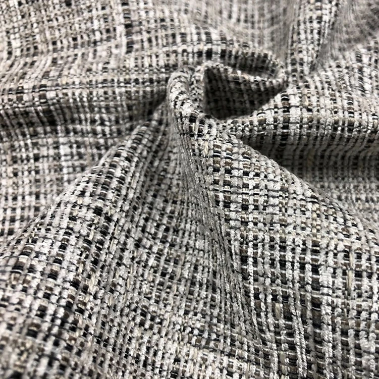 Chenille soft yarn dyed plain weave polyester mesh fabric sofa modern upholstery