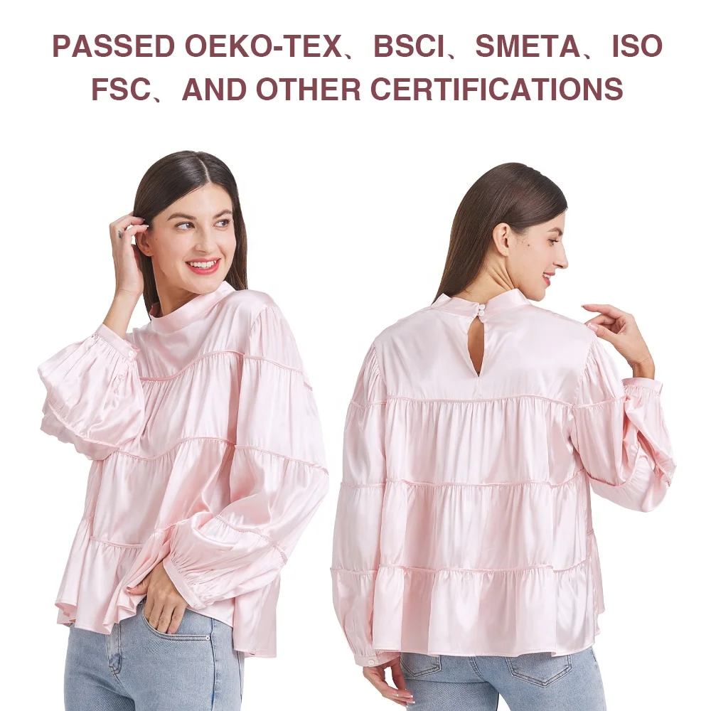 OEKO-TEX Women Silk Blouse 100% Mulberry With Customized Size Top Fashion