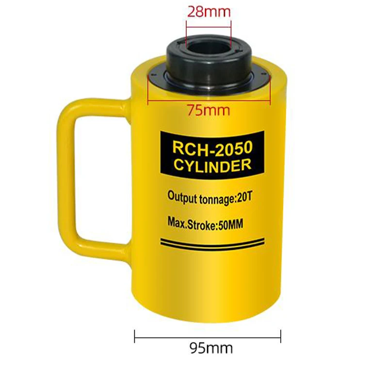 Factory Customised RCH-2050 Hollow Plunger Hydraulic Cylinder 20Ton Single Acting Hydraulic Cylinder Jack