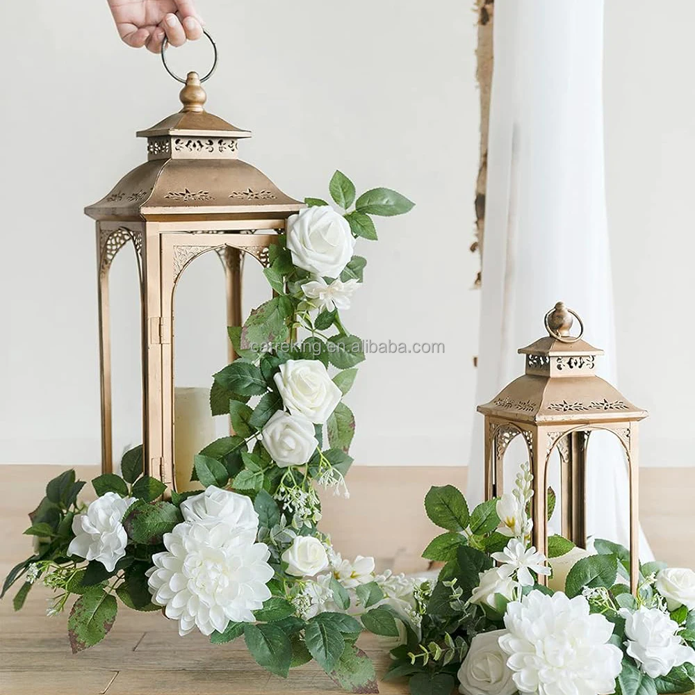 Искусственная эвкалиптовая гирлянда по разумной цене с белыми искусственными цветами для свадебного украшения дома